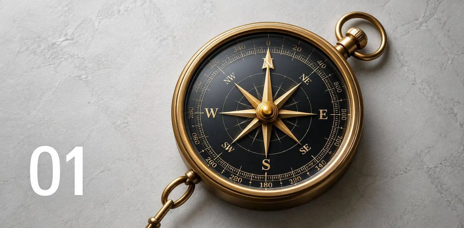 Vintage brass compass, symbolising clear direction