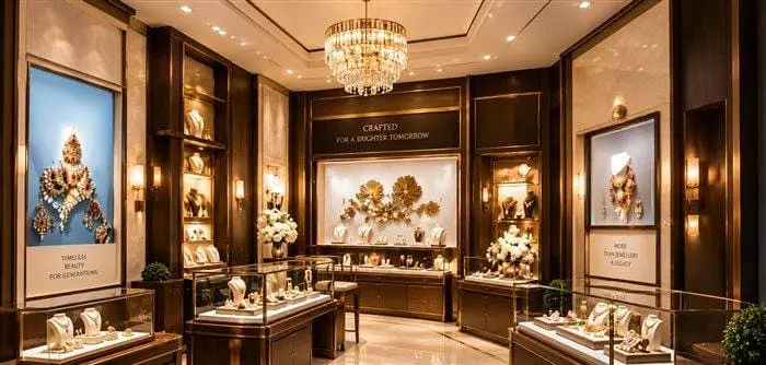 Showroom interior with the message Crafted for a Brighter Tomorrow